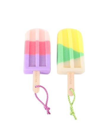 2Pcs Ice Cream Shaped Bath Ball Soft Bathing Towel Creative Bath Flower Shower Body Rubbing Towel Random Style exfoliating Bath Sponge Body Sponge Picture 1 Size 2