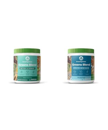 Amazing Grass Greens Blend Detox & Digest & Greens Blend Alkalize & Detox