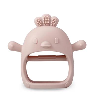 PandaEar 2 Pack Silicone Baby Teething Toys | Hand Teether Mitten for Soothing Relief | Chew Toys Hand Pacifier (White/Pink) - Buy Online on GoSupps.com