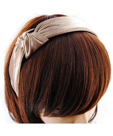 axy HR27b Vintage Leather Headband with Knot - Elegant Gold Hair Accessory for Women | International Shipping Available - Buy Online on GoSupps.com