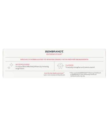 REMBRANDT Intense Stain Whitening Toothpaste with Fluoride - 12 Pack Mint Flavor Removes Tough Stains & Strengthens Enamel - 3.5 Oz - Buy Online on GoSupps.com