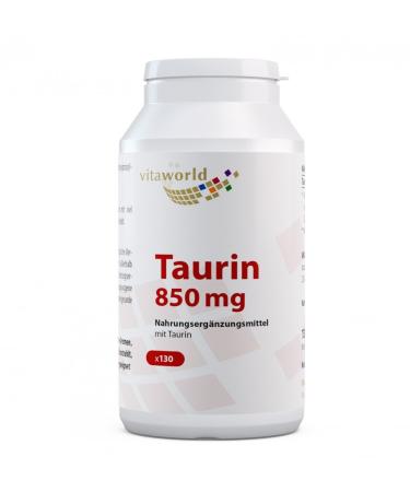 vitaworld Taurine 850 mg high dose pure taurine without additives vegan 130 capsules