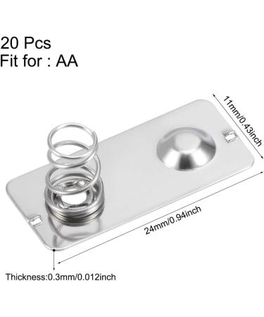 Buy uxcell 20 Pcs AA Battery Conversion Spring Contact Plates - Positive to Negative Nickeling - 24mm x 11mm - International Shipping Available - Buy Online on GoSupps.com