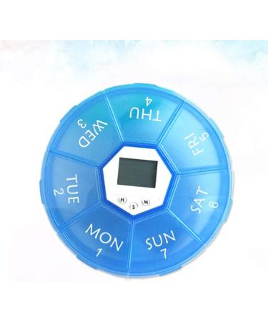 DOITOOL 2PCS Travel Pill Container | 7-Day Digital Pill Organizer with Weekly Timer | Night Light Reminder & Medicine Storage Sub-Box | Blue - Buy Online on GoSupps.com