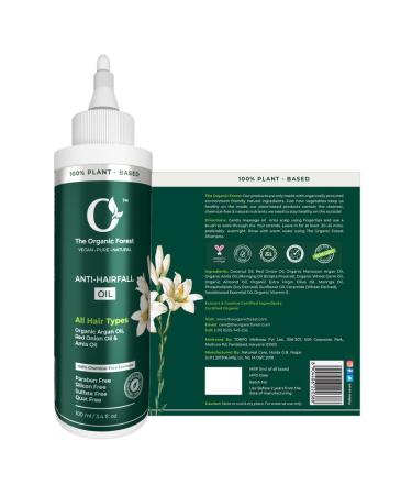 Organic Forest Hair Fall Control Oil - 100% Chemical Free | Argan Almond Coconut Onion & Bhringraj | Hair Oil for Men & Women | 3.4 fl. Oz - Buy Online on GoSupps.com