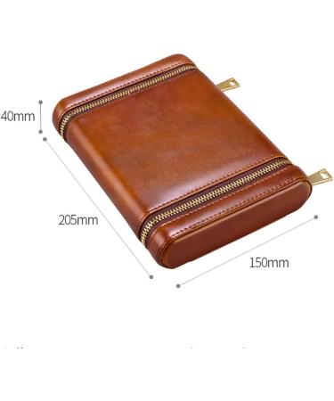Cigar Humidor in Cedar Wood Travel Waterproof Cigar Case Portable Cigar Travel Leather Humidor Box Brown - Buy Online on GoSupps.com