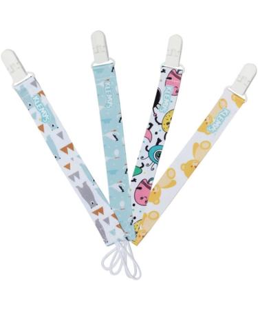 Klemys Baby Pacifier Clips 4 Pack Binky Paci Holder and Leash Unisex for Boys and Girls Fits for Most Pacifier Binkie Styles & Baby Teethers & Toys and Gift Universal Fit - Buy Online on GoSupps.com