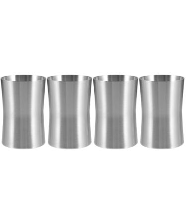 Cabilock 4 pieces of mouthwash cups made of stainless steel water bottle toothbrush cup drinking cups made of metal beverage cup beer beer cup travel toilet items of straight body stainless steel