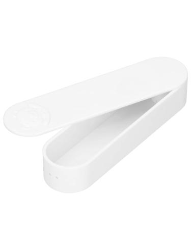 Cotton swab-storage box portable cotton swab box cotton swabs balls bud holder cartoon bear pattern for toothpicks cotton swabs 13.5 x 3.6 x 2.3 cm (white)