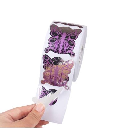Yigo 500Pcs Purple Butterfly Nail Forms for Acrylic and UV Gel Extension - Manicure Guide Stickers and Stencils - Buy Online on GoSupps.com