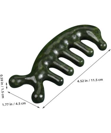 Moluckfu Jade Massage Comb - Premium Handcrafted Jade Body Tool for Scalp & Relaxation | 11.50x1.50cm Green - Buy Online on GoSupps.com
