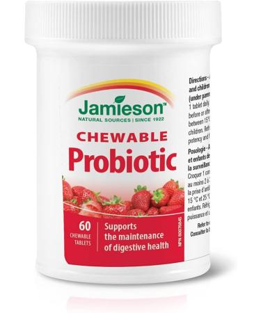 Jamieson Chewable Probiotic 2 Billion Active Cells - Natural Strawberry Flavour & Chewable Vitamin D3 1 000 IU - Natural Tangy Orange 100 Count (Pack of 1) - Buy Online on GoSupps.com