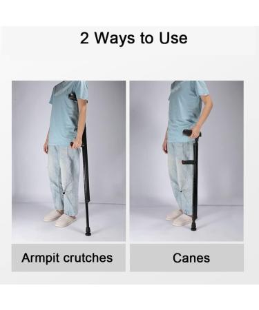 Underarm Crutches Adult Adjustable Walking Crutches with Comfortable Underarm Pads Ergonomic Handles Walking Canes for Seniors (Color : Black Size : 1 count) anniversary Lucky Star Selfless Black 2counts - Buy Online on GoSupps.com
