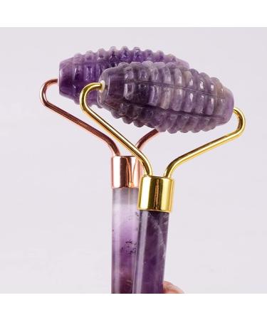 Gua Sha Facial Tool Amethyst Sawtooth Face Roller & Silicone Caps Gua Sha Care Tool Sets Natural Stone Quartz Massager-guasha tool - Buy Online on GoSupps.com
