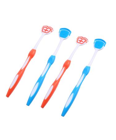 Combined 4 pieces of tongue cleaning brush Adult toothbrush metal spatula silicone rack toothbrush made of silicone nano toothbrush tongue scraps from metal adult oral care nanoplasty