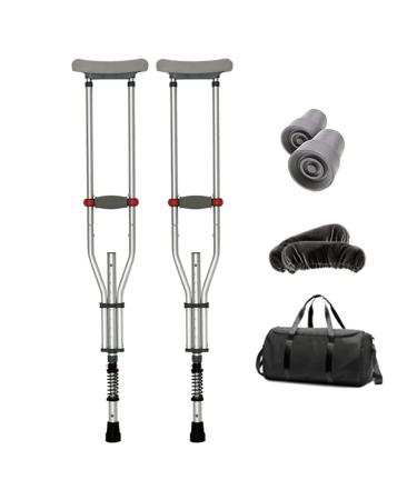 Forearm Crutches with Spring Shock Absorber Canes Aluminum Folding Underarm Crutches Adjustable for Men Women Or Teens Independence