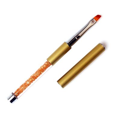 WOKOTO Nail Art Flat Painting Pens Nail Brush Acrylic Handle Acrylic UV Gel Salon Pen Flat Brush Polish Tool