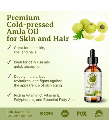 Bella Terra Oils - Organic Amla Oil 8 oz - Harvested from Bitter Organic Amlas Famed for its Vitamin C&E & Omega-6&9 Cold-Pressed Elixir for Skin 8 Fl Oz (Pack of 1) - Buy Online on GoSupps.com