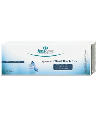 BlueBlock 55 daily lenses 30 pieces/BC 8.6 mm/DIA 14.2 mm / +0.50 diopters 0.5 diopters 8.6 millimeters 14.20 millimeters 30.0