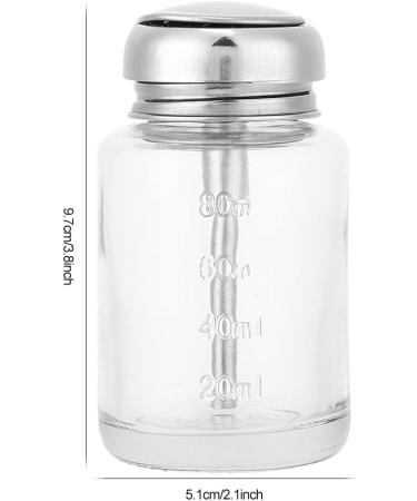 Nail Art Remover Dispenser Nail Polish Remover Glass Bottle Easy To Use Gel Polish Pump Dispenser 80ml One Touch Clear Glass Bottle for Manicure Store Beauty Salon Salon Shop Home(Press the bottle) - Buy Online on GoSupps.com