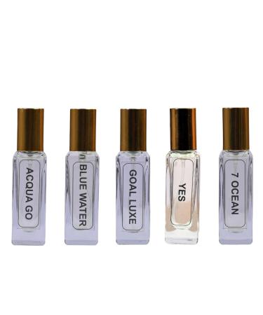 Acqua Go Blue Water Goal Luxe Yes Seven Ocean| Luxury Eau De Perfume| 5x20ML Set (100ML)| 35% Concentration Oil Perfume| Luxury Perfume For Mens| 8HR Long Lasting| Best Perfume Set