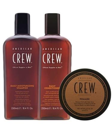 American Crew Shampoo Daily Daily Moisturizing 250 ml + Conditioner 250 ml + American Crew Pomade 85 g