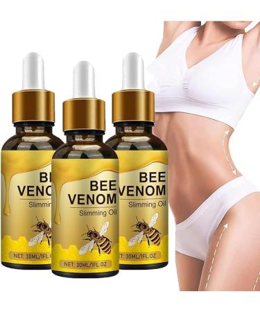(100% 5 star) 2024 New 3PCS Bee Venom Slimming Oil Advanced Bee Venom Serum for All Skin Types - 30ML/1FL.OZ