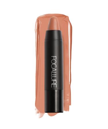 FOCALLURE Ultra Chic Matte Lipstick Rich Vitamin E Lip Crayon Lightweight Matte Color without Drying or Fading Long Lasting Waterproof Lips Makeup NUDE DESERT