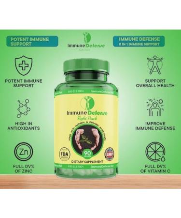 Immune Support Supplement - Natural & Organic Immune Boosters for Adults - Immunity Support with Vitamin C & Vitamin D Garlic Ginger Lemon Elderberry Selenium & Zinc - 60 Capsules - Buy Online on GoSupps.com