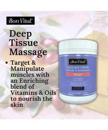 Bon Vital Deep Tissue Massage Cream - Professional Therapy for Muscle Relaxation & Recovery | 1/2 Gallon - International Shipping - Buy Online on GoSupps.com