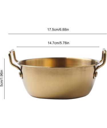 Stainless Steel Bowls for Kids | Soup Bowl with Handle Double Ear Golden Instant Noodle Bowl with Handle Snack Bowl Suitable for Rice Desserts Gold 14CM - Buy Online on GoSupps.com