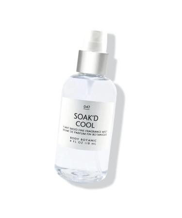 Soak'd Cool Fine Fragrance Mist 4 Fl Oz 118 Ml - a Sophisticated Cool Water Blend of Marine and Green Cooling Mint Crisp Apple Rich Cedarwood and Musk - with Plant Extracts
