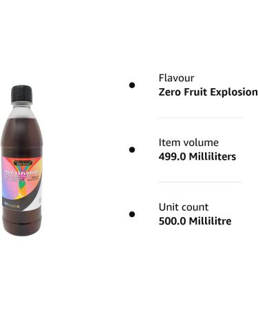 Zero Sugar Fruit Explosion Pop Soda Syrup Concentrate 500ml - Make 12.5L Sugar-Free Soft Drink - Buy Online on GoSupps.com