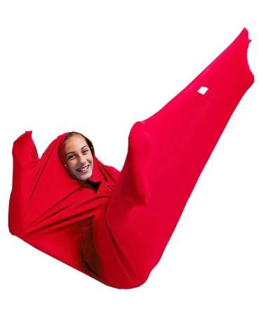 Kangxysq compression socks with a tightly targeted sensory sack body sock calming therapy corner stress relief fear autism ADHD tactile objects for therapeutic playing (color: Large/l red red