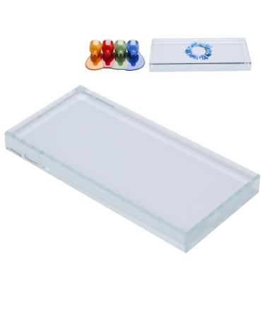 Nail Art Palettes Glass Palette Nail Palettes Nail Palette False Eyelash Glue Holder for Mixing Color Blending Glass Rectangle Makeup