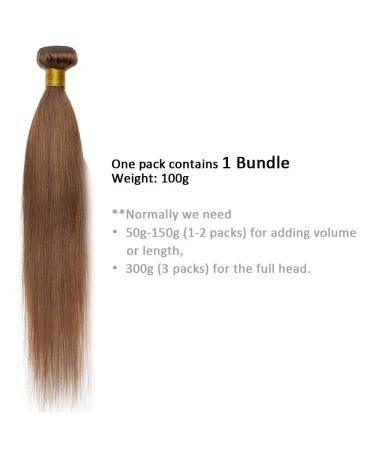 Elailite Real Hair Sew-In Extensions - Brazilian Straight Hair Bundles 45cm 100g #06 Light Brown - Buy Online on GoSupps.com
