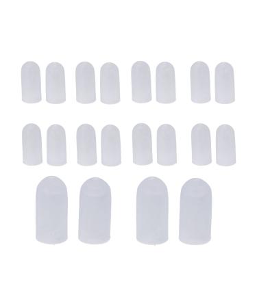 Toe protection 10 pairs of toe protection large toe cap protection pain relief silicone-toe protection for ingrown toenails chicken eyes callus blowing (white)