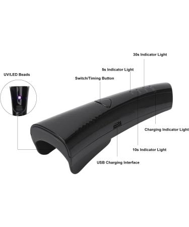 Mini UV Nail Lamp Quick Drying Gel Nail Light with 3 Gears Portable Nail Dryer with Lasting Endurance Compact Size for Home DIY Manicure (Black) - Buy Online on GoSupps.com