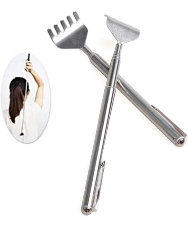Beavorty 2-in-1 Retractable Stainless Steel Back Scratcher | Telescopic Design for Elderly | Long Reach & Comfort - Buy Online on GoSupps.com