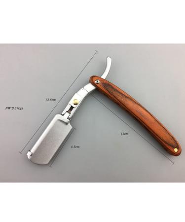 Frcolor Metal Razor for Men - Straight Edge Beard Shaver with Bamboo Handle - Premium Hairdresser Tool - Buy Online on GoSupps.com