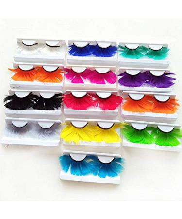 Boys Long-Tailed False Eyelashes - Exaggerated Colorful Feathers for Stage & Festival Art - Orange - Buy Online on GoSupps.com
