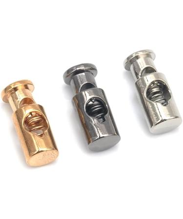 Hole Cord Lock Stopper spring buckle Cord Locks Toggles 30pcs/lot round metal alloy stoppers toggle cord locks Drawstring lock 4mm hole nickle black gold(Gold) 20mmx8mm Gold - Buy Online on GoSupps.com