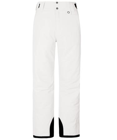 Skieer Men's Mountain Insulated Waterproof Snow Ski Pants Winter Outdoor Cargo Pants Large White