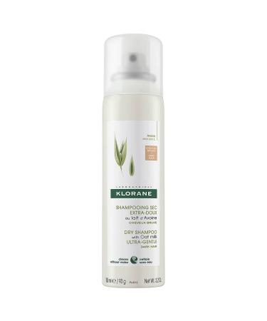 Klorane Dry Shampoo with Oat Milk - Natural Tint for Dark Hair - 3.2 Fl Oz - Paraben & Sulfate-Free - Buy Online on GoSupps.com