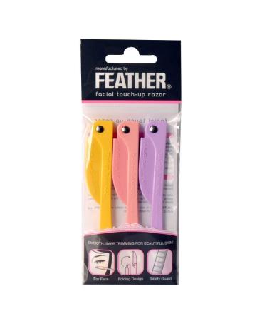 Feather Flamingo Facial Touch-up Razor (3 Razors X 3 Pack)