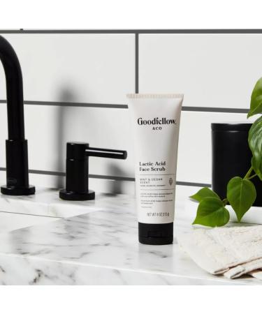 Goodfellow & Co Face Scrub with Lactic Acid & Apricot Oil 4 fl oz Gentle Daily Face Exfoliator for Smooth Skin Mint & Cedar Scent (Bundle of 3) - Buy Online on GoSupps.com