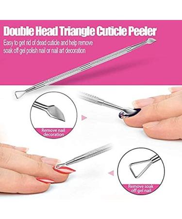 CangNingShang 3 Pcs Professional Gel Remover & Cuticle Nail Pusher Set - Double Ended Scraper & Cutter Spoon for Gel Polish Removal - Silver - Buy Online on GoSupps.com