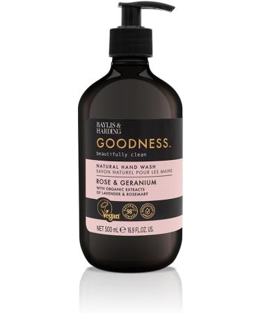 Baylis & Harding Goodness Rose & Geranium Natural Hand Wash 500 ml (Pack of 3) - Vegan Friendly 0.33 ml (Pack of 3) Rose & Geranium - Buy Online on GoSupps.com