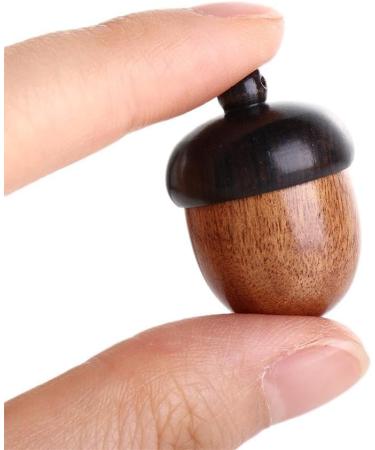 Mini Acorns Decor | 10Pcs Solid Wood Craft Pill Boxes - Portable Sandalwood Storage for Tablets & Medicines - Buy Online on GoSupps.com