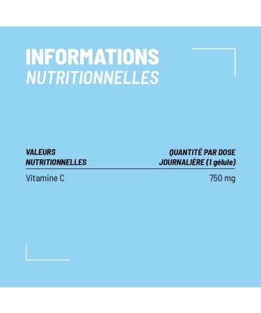 Nutripure | Vitamine C Vegan 100% Pure 750 mg | Ingr dient brevet Quali -C | Antioxydant | Fatigue Rhume Immunit | Sans excipient ni OGM | 60 g lules v g tales (2 mois) | Made in France Sans saveur 60 Unit (Lot de 1) - Buy Online on GoSupps.com